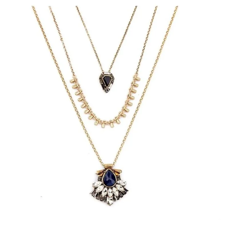Goldtone Black Layered Necklace - White sold by Zulily