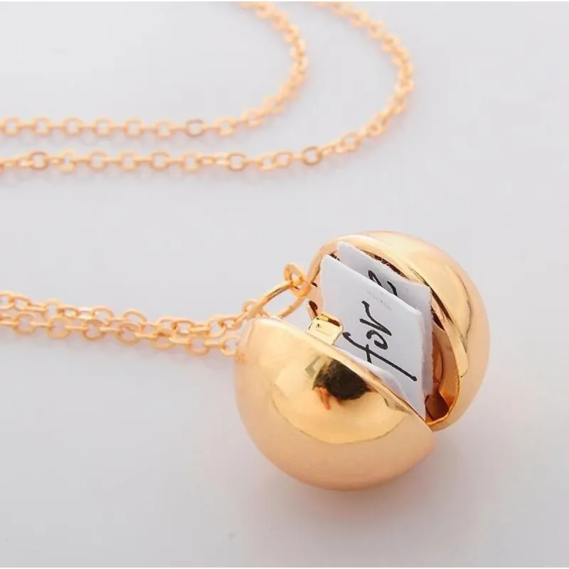 Goldtone Dome Locket Necklace - White sold by Zulily