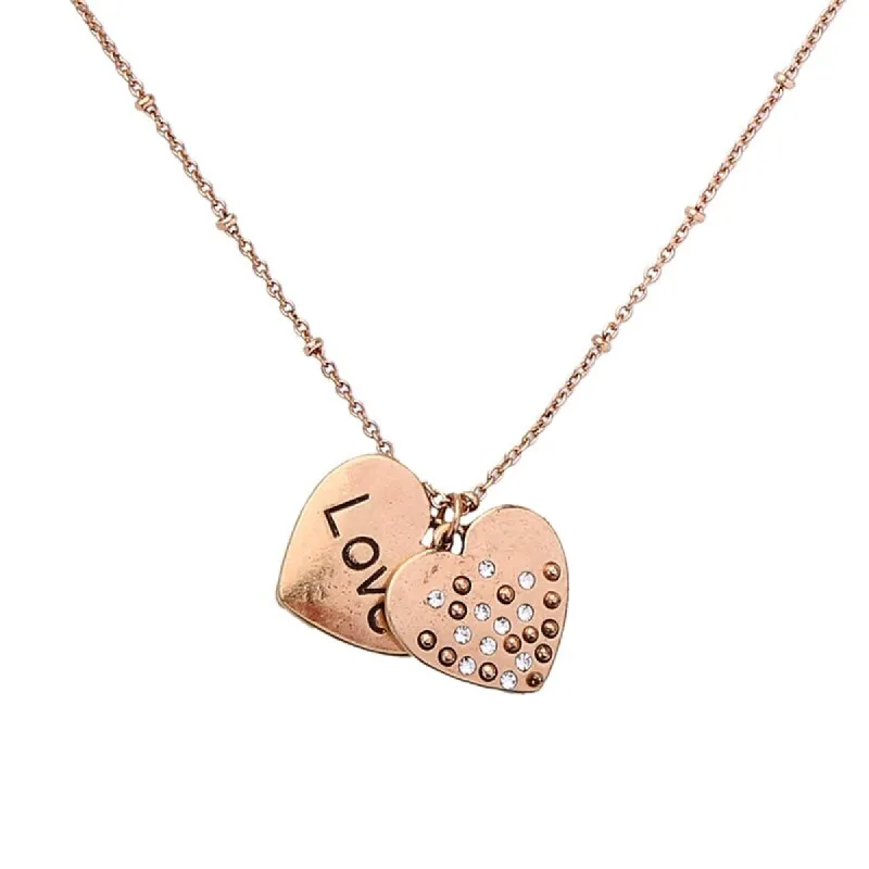 Love Brass Heart Charm Necklace - White made by Zulily