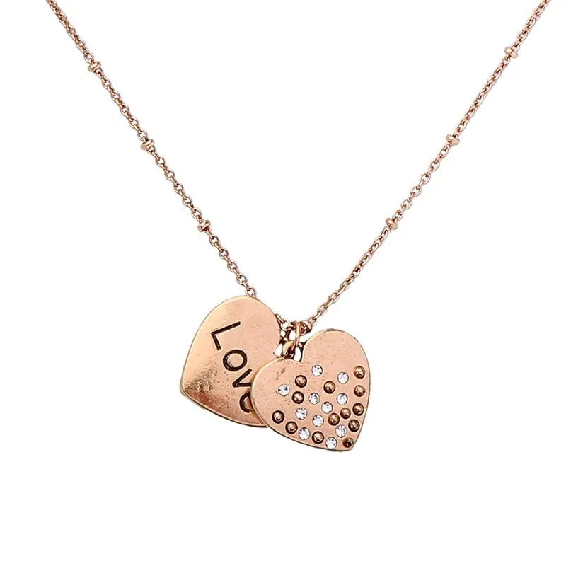 Love Brass Heart Charm Necklace - White sold by Zulily