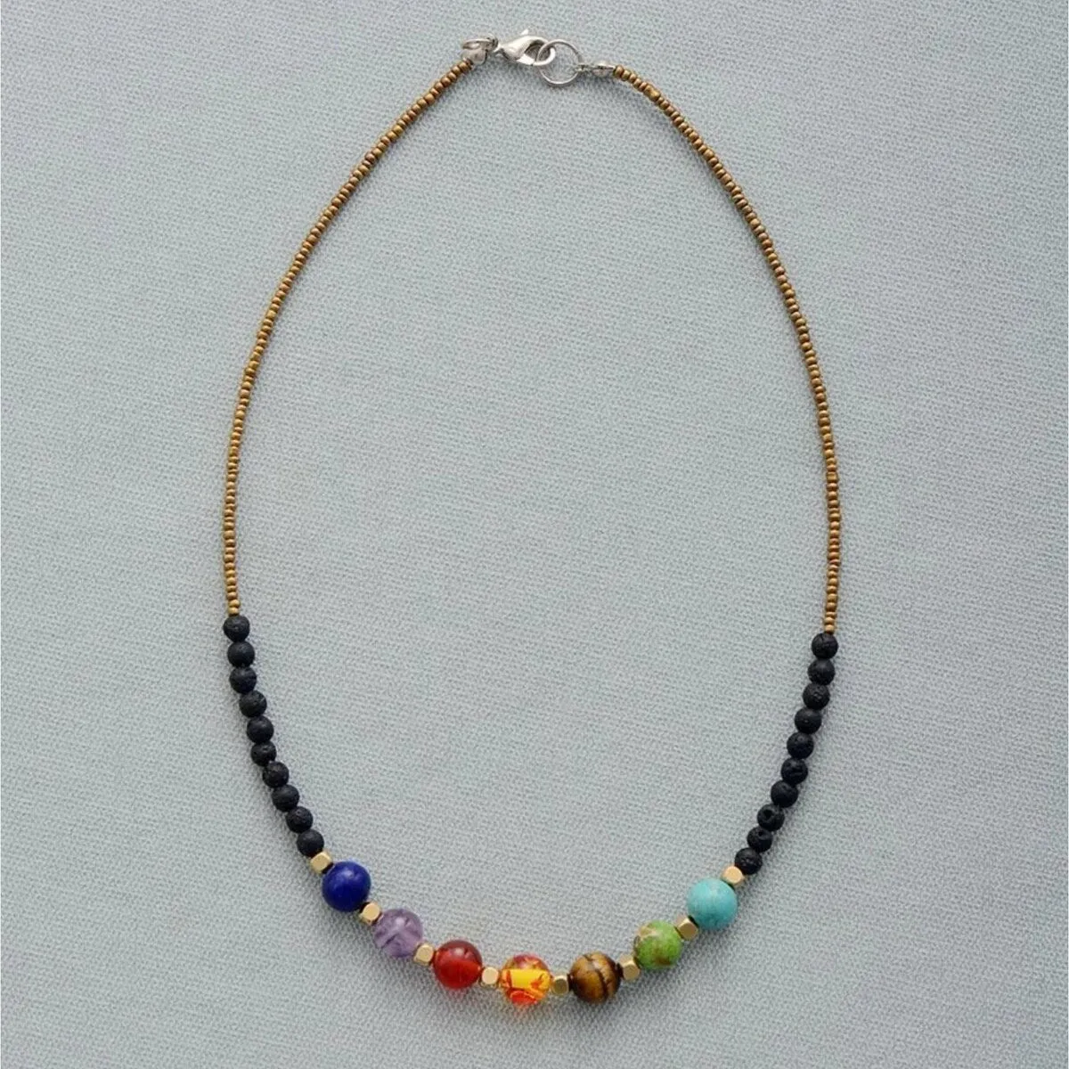 Carnelian & Goldtone Seven Chakra Necklace - White sold by Zulily product image thumbnail 2