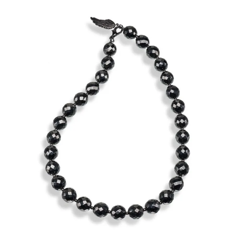 Black Crystal Gunmetal Tone Necklace - White sold by Zulily