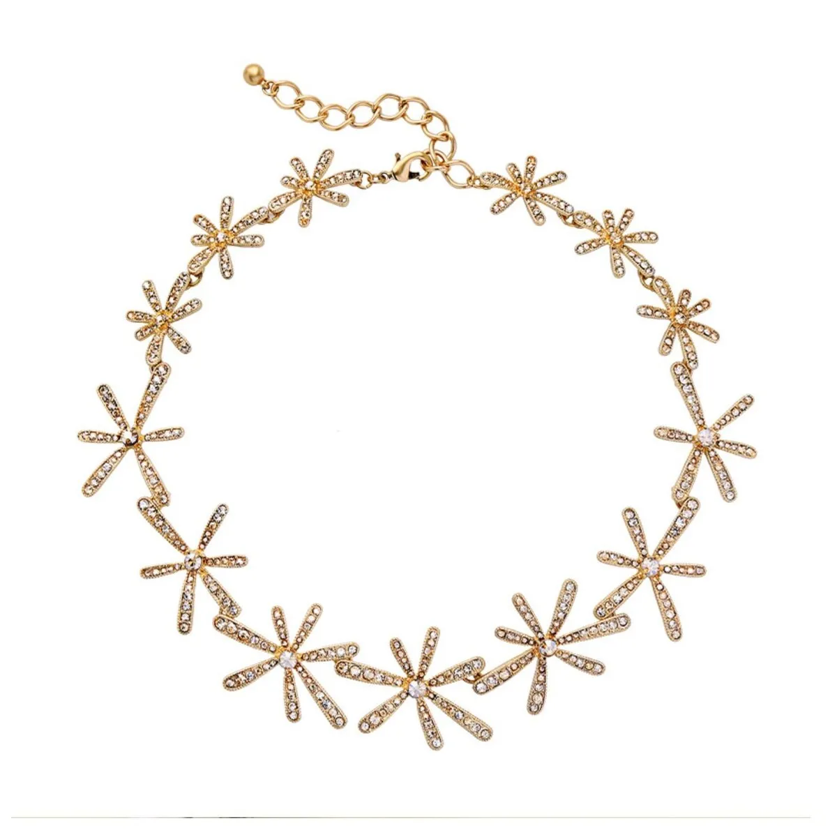 Goldtone Crystal Floral Statement Necklace - White sold by Zulily