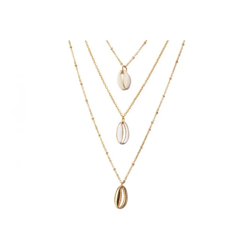 Goldtone White Layered Shell Necklace sold by Zulily
