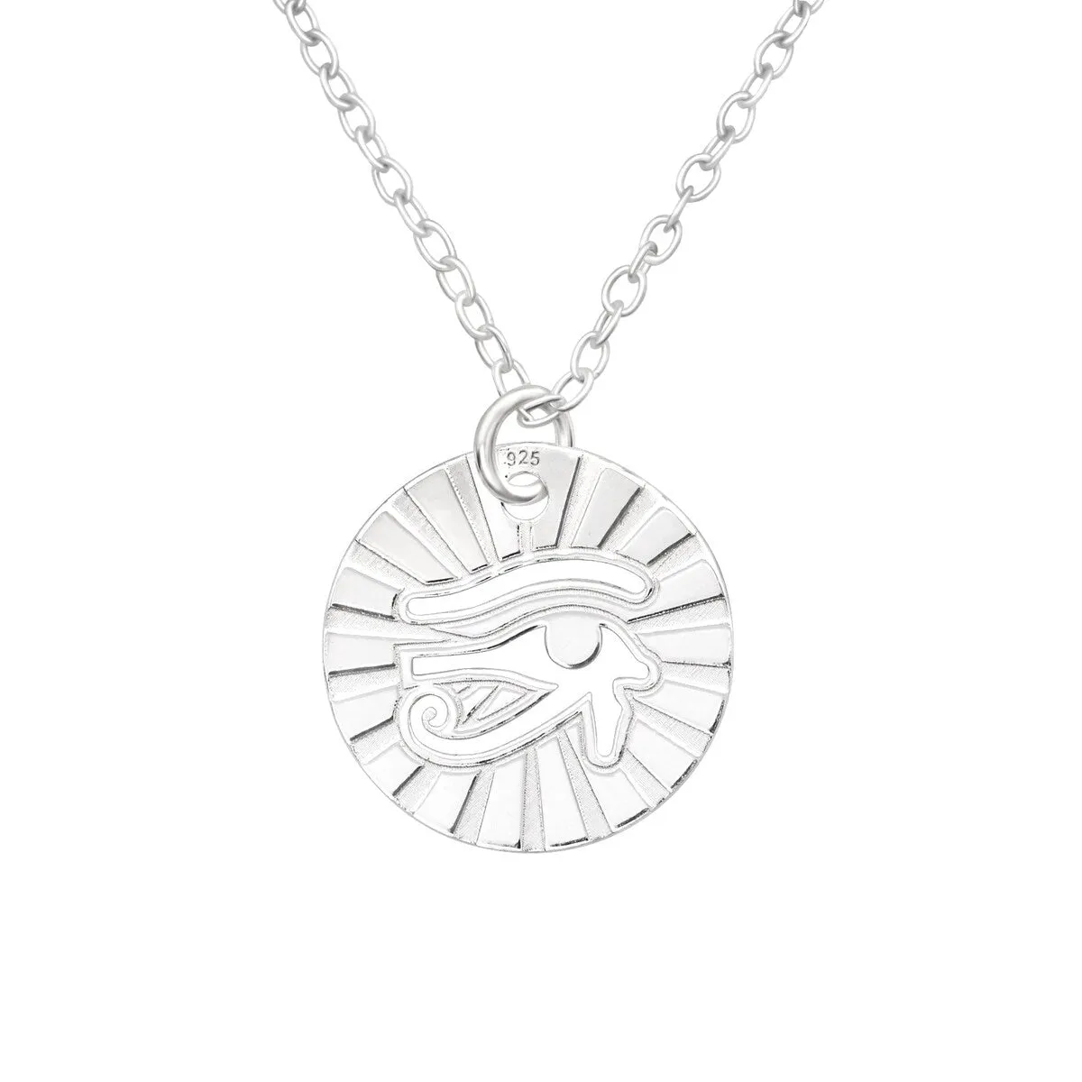 Sterling Silver Eye Of Horus Pendant Necklace - White sold by Zulily