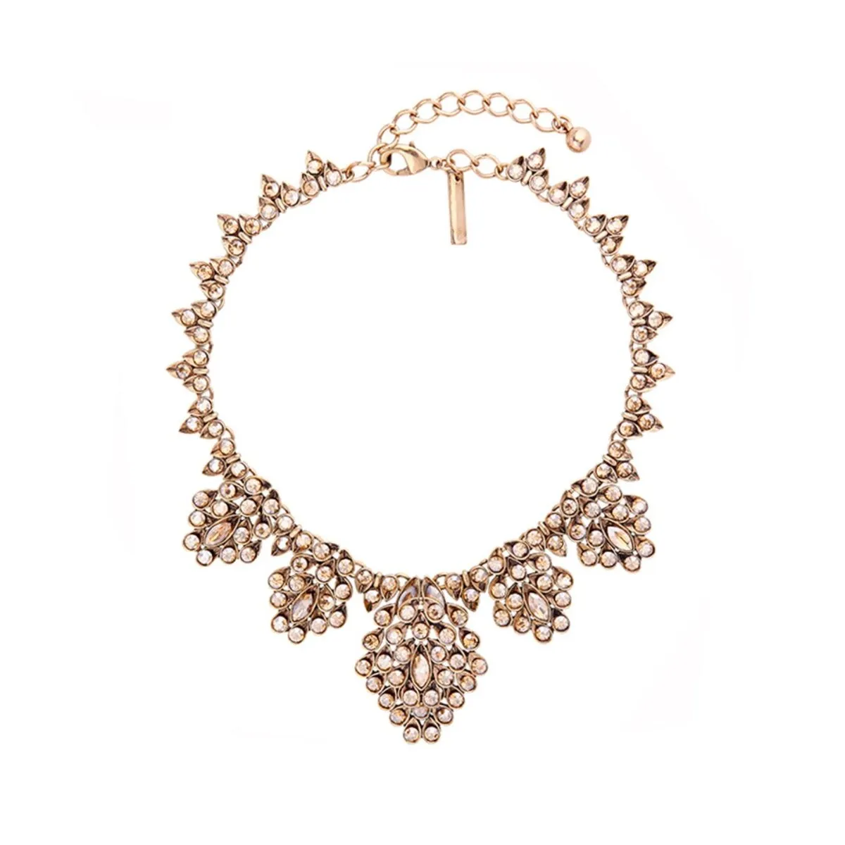Champagne Goldtone Crystal Statement Necklace - White sold by Zulily
