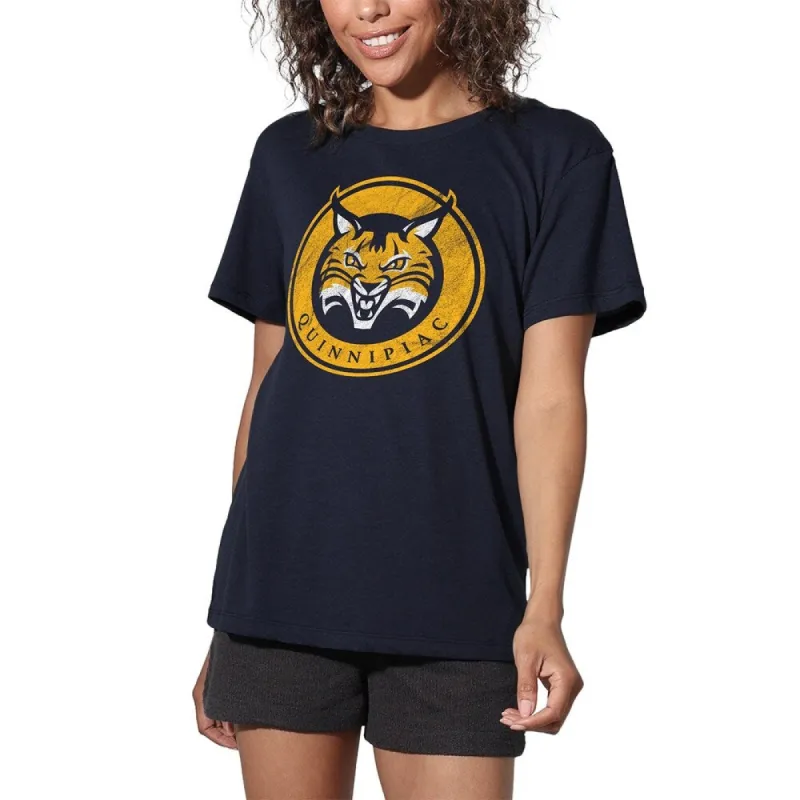 Quinnipiac University Distressed Primary Logo Women's Loose T Shirt sold by Zulily