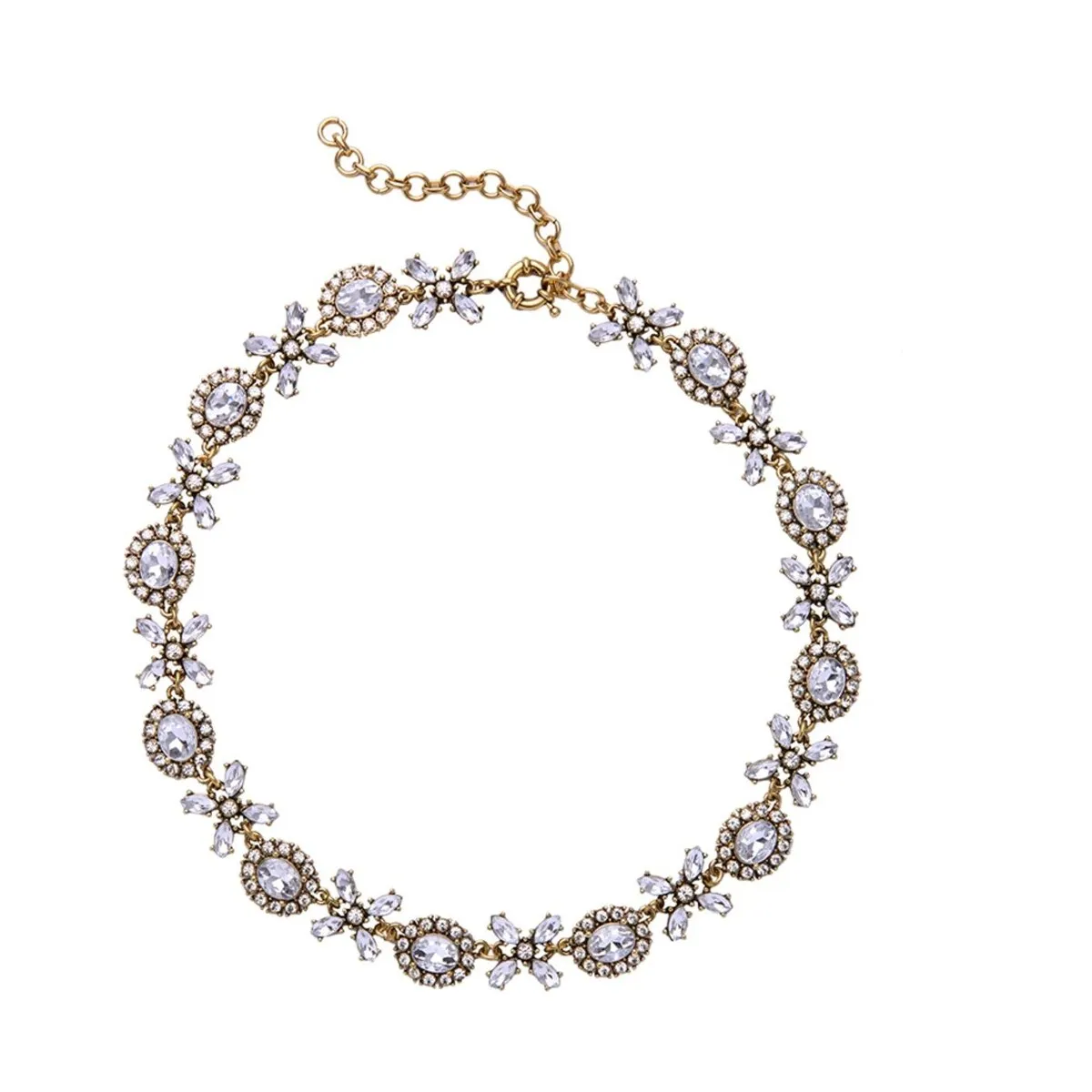 Goldtone Crystal Statement Necklace - White sold by Zulily