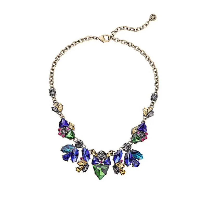 Royal Colored Crystal Bib Necklace - White sold by Zulily