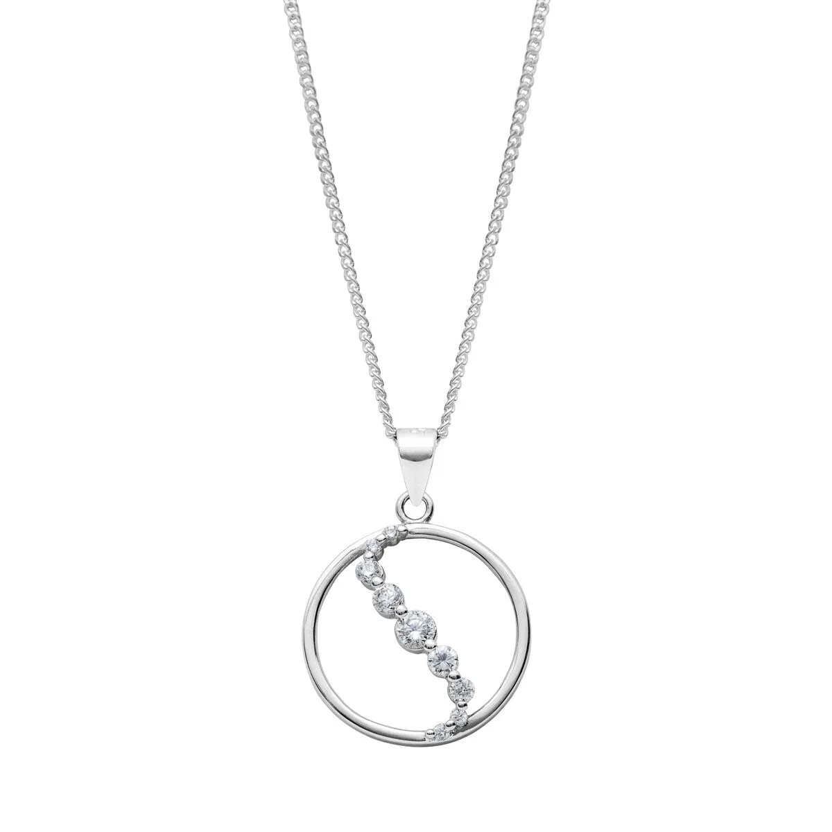 Sterling Silver & Cubic Zirconia Round Pendant - White sold by Zulily