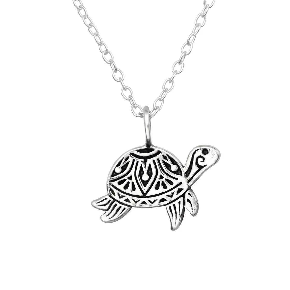 Sterling Silver Tortoise Pendant Necklace - White sold by Zulily