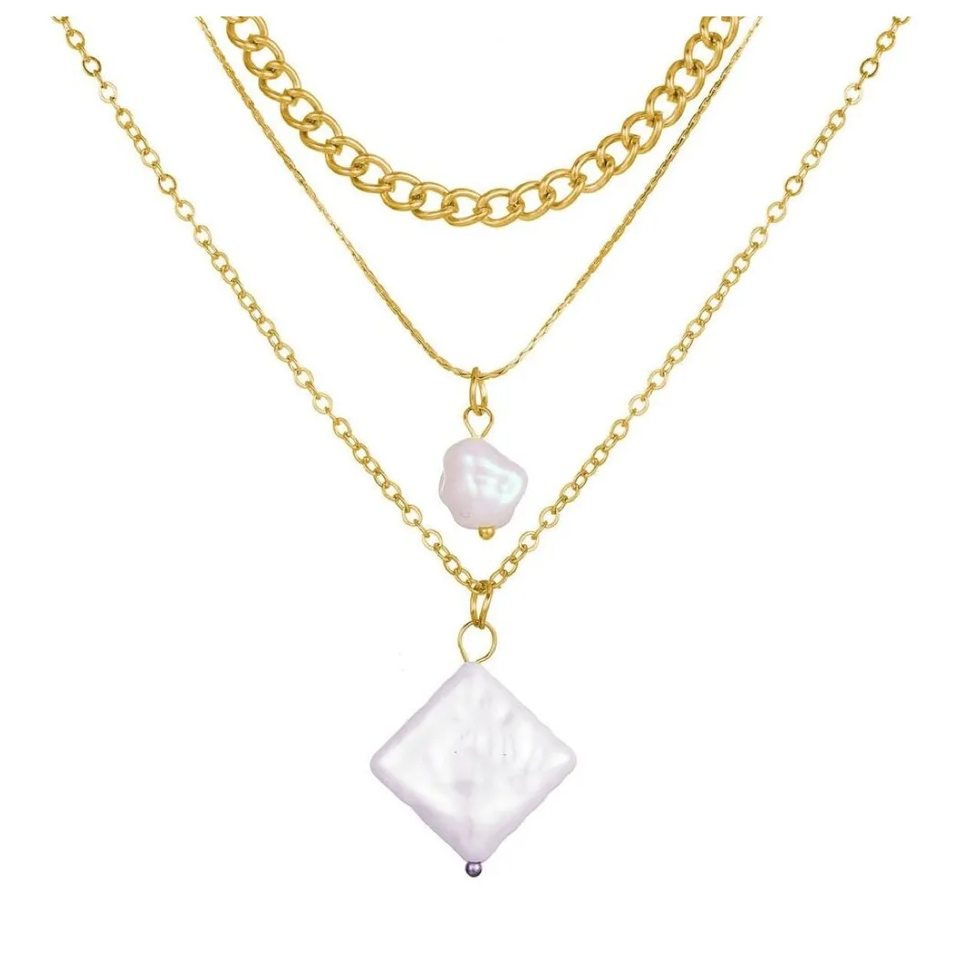 Imitation Pearl Goldtone Layered Necklace - White sold by Zulily