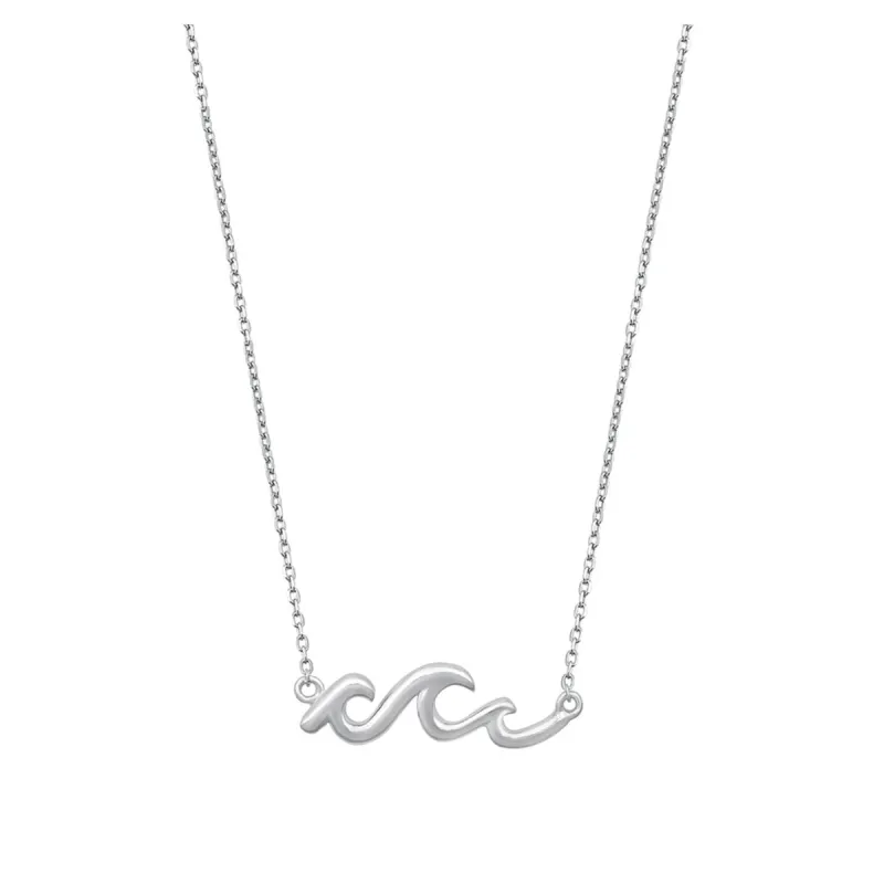 Sterling Silver Waves Pendant Necklace - White sold by Zulily