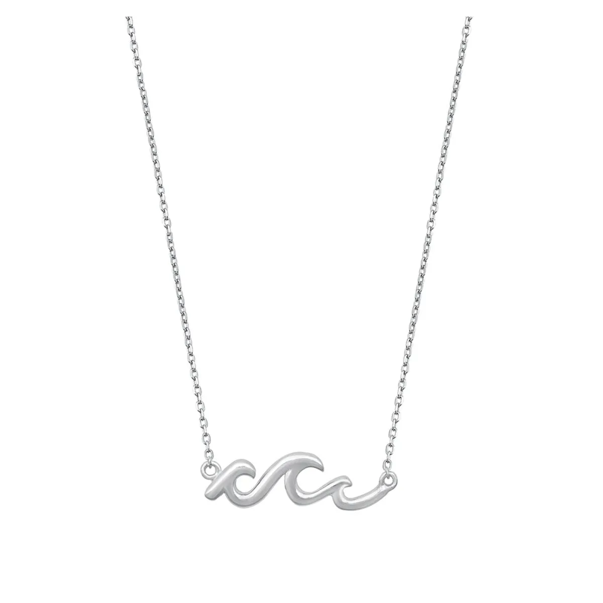 Sterling Silver Waves Pendant Necklace - White sold by Zulily