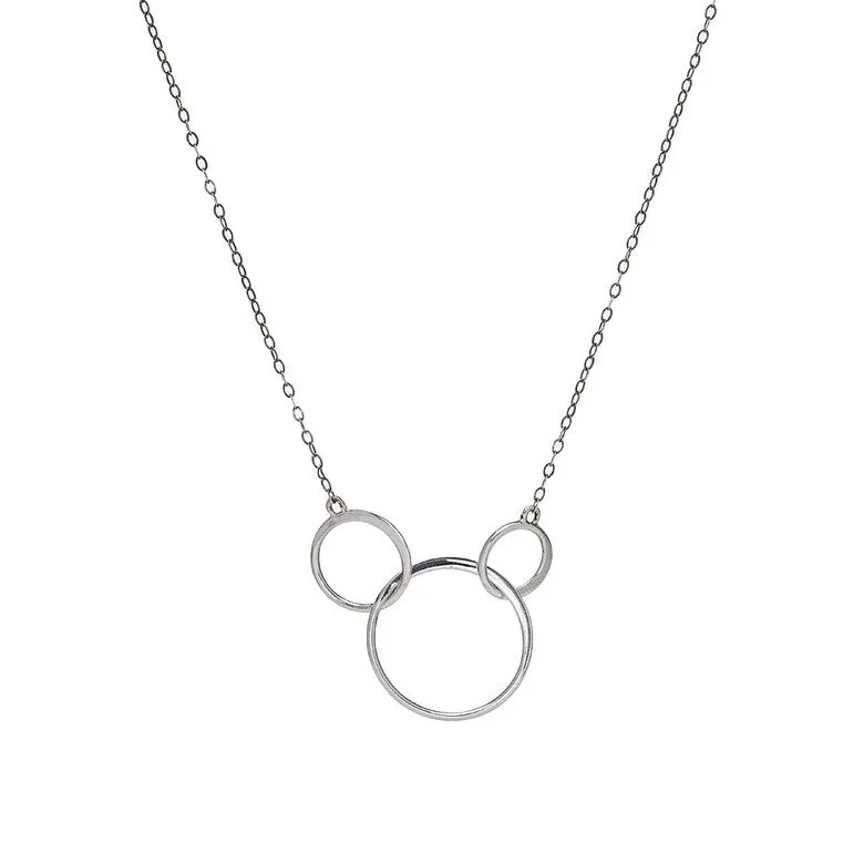 Sterling Silver Interlocking Circle Necklace - White sold by Zulily