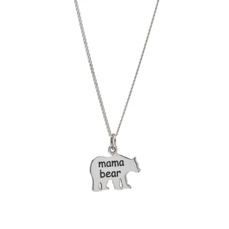 Sterling Silver 'mama bear' Pendant Necklace - White sold by Zulily