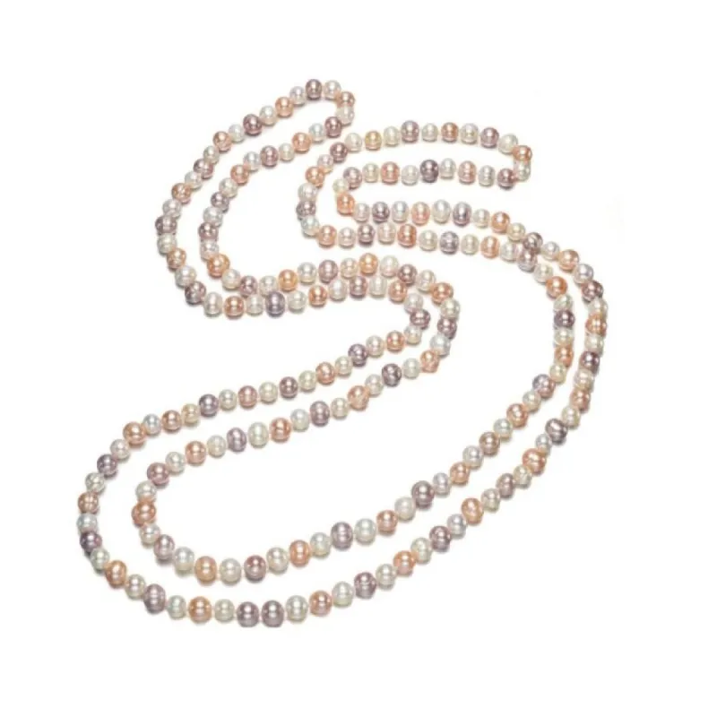 Multi Colored Long Freshwater Pearl Strand Necklace - White sold by Zulily