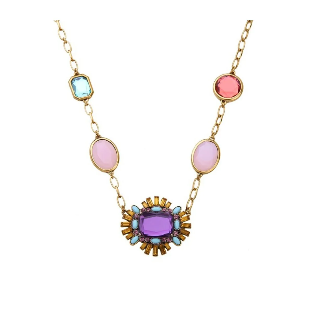 Multi Colored Crystal Necklace - White sold by Zulily