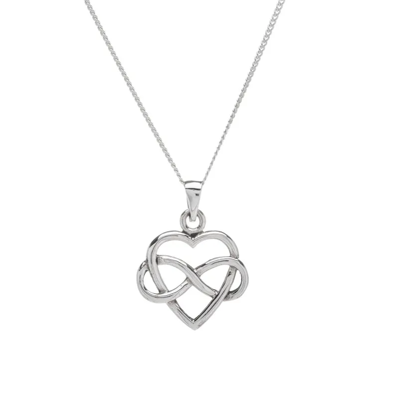 Sterling Silver Infinity Heart Pendant Necklace - White sold by Zulily