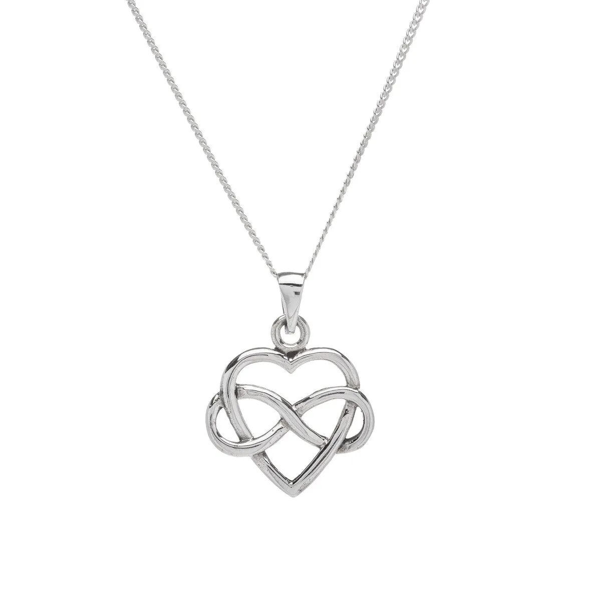 Sterling Silver Infinity Heart Pendant Necklace - White sold by Zulily