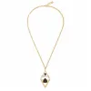 Goldtone Black Pendant Necklace - White sold by Zulily