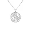Sterling Silver Tree Of Life Round Pendant Necklace - White sold by Zulily
