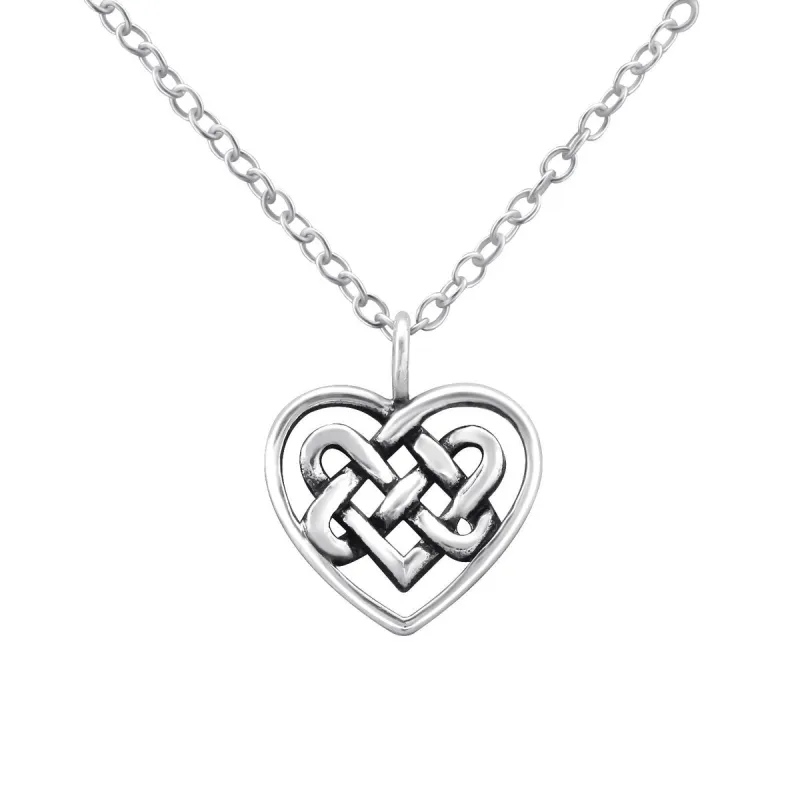 Sterling Silver Celtic Heart Pendant Necklace - White sold by Zulily
