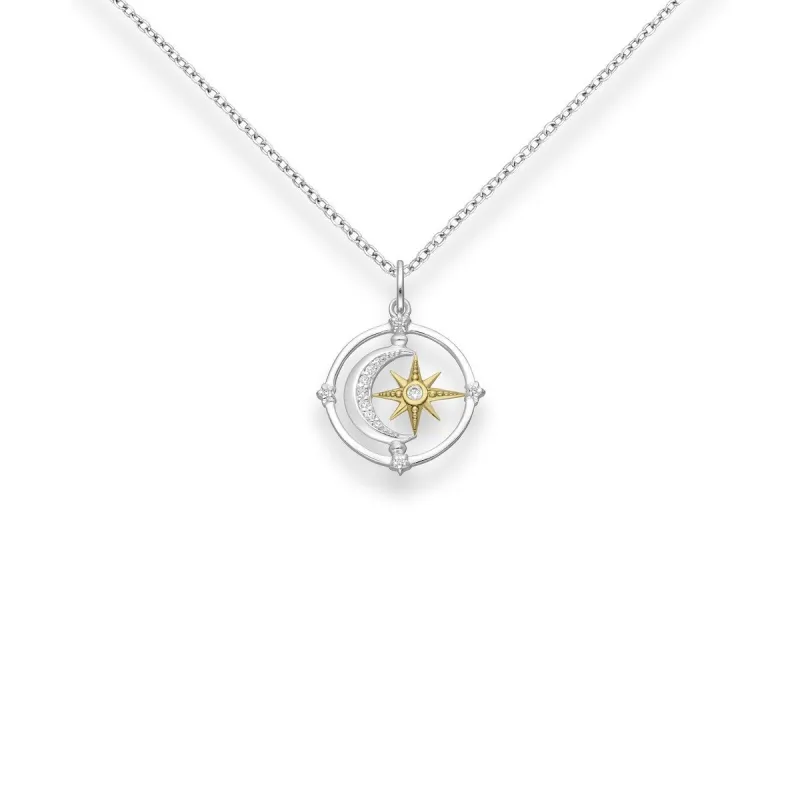 Sterling Silver & Cubic Zirconia Moon Star Pendant Necklace - White sold by Zulily