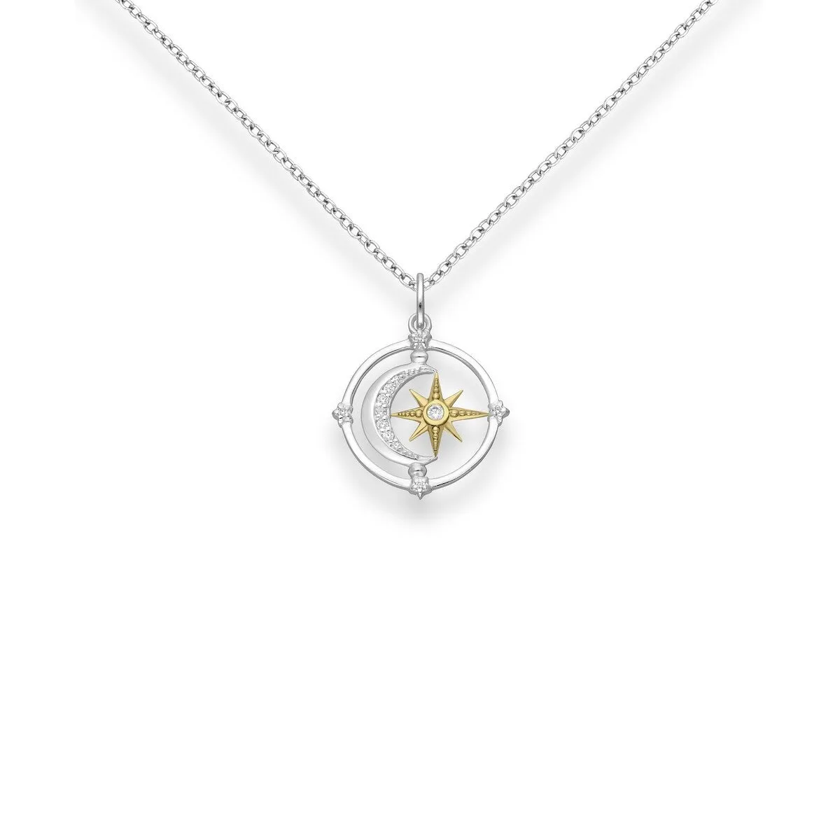 Sterling Silver & Cubic Zirconia Moon Star Pendant Necklace - White sold by Zulily