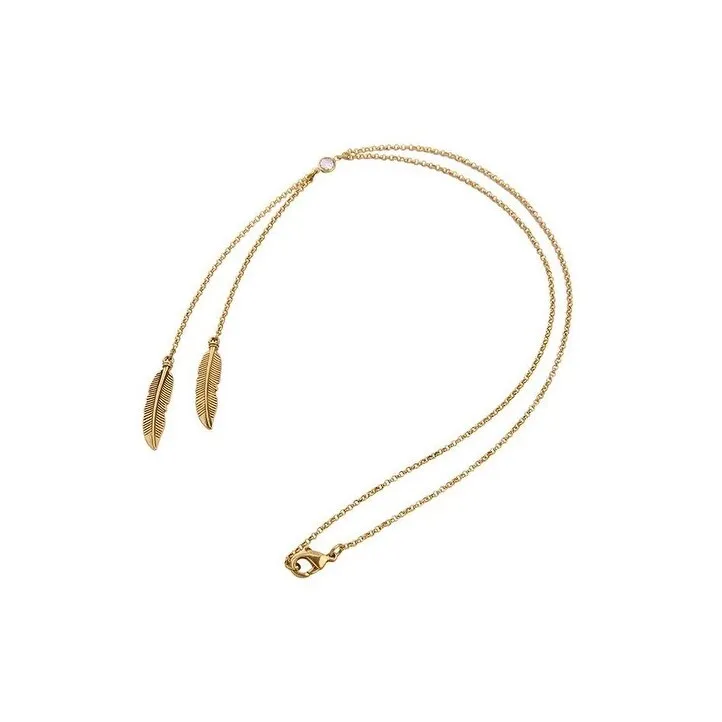 Goldtone Leaf Lariat Drop Necklace - White sold by Zulily