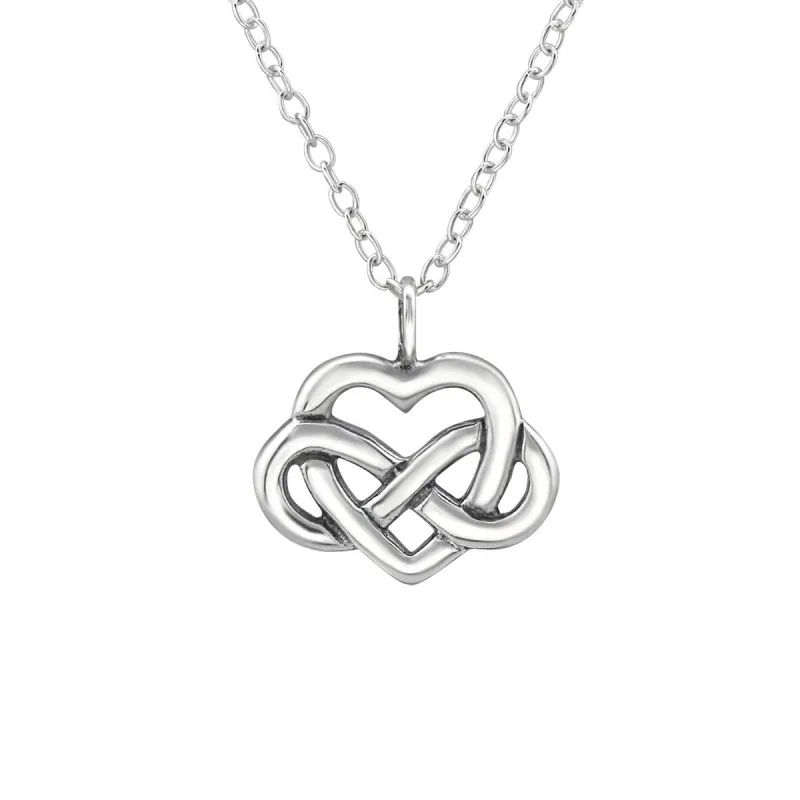 Sterling Silver Love Infinity Heart Pendant Necklace - Ag Sterling - White sold by Zulily