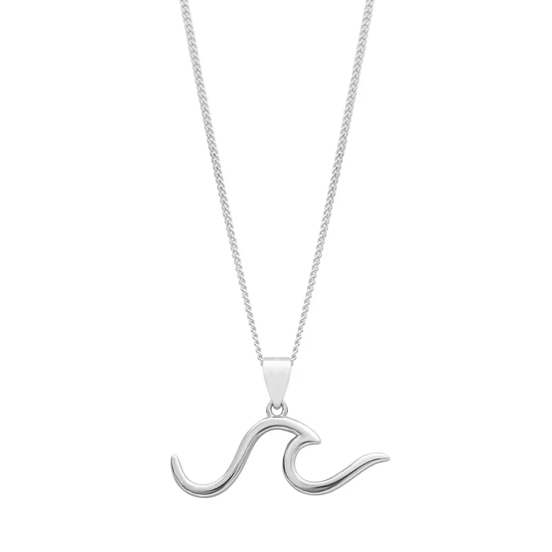 Sterling Silver Minimalist Wave Pendant Necklace sold by Zulily