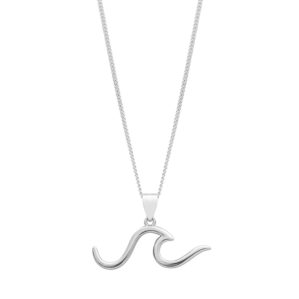 Sterling Silver Minimalist Wave Pendant Necklace sold by Zulily