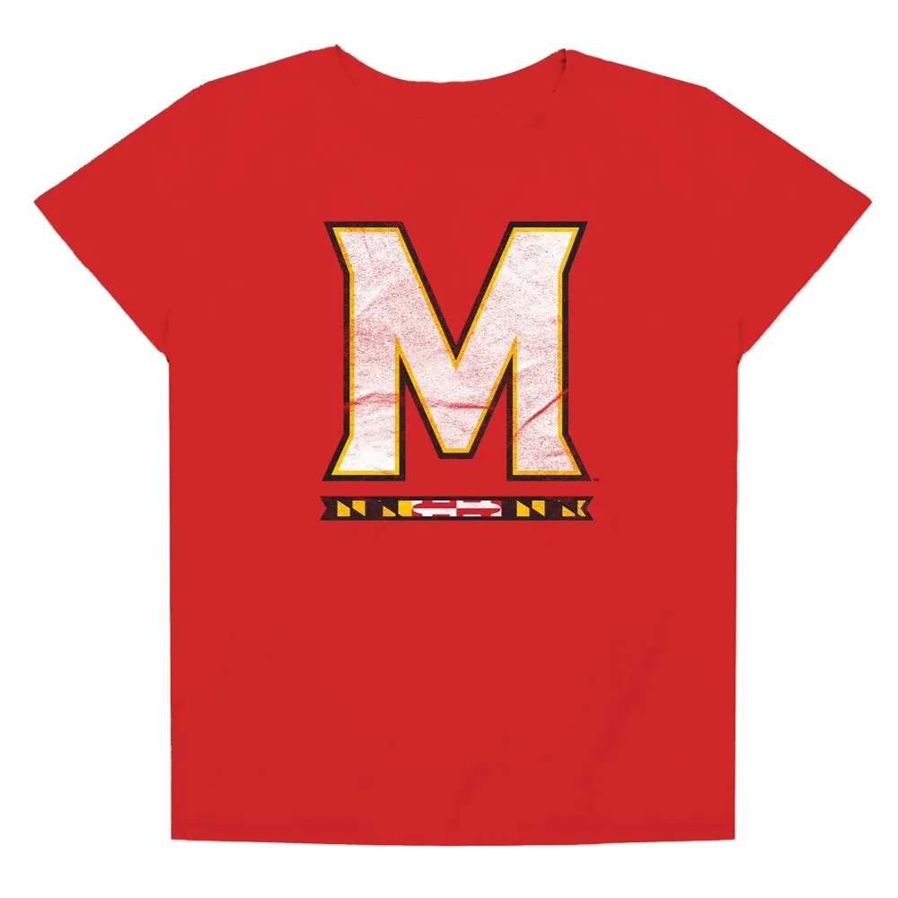 University of Maryland Distressed Primary Logo Women's Loose T Shirt sold by Zulily product image thumbnail 3