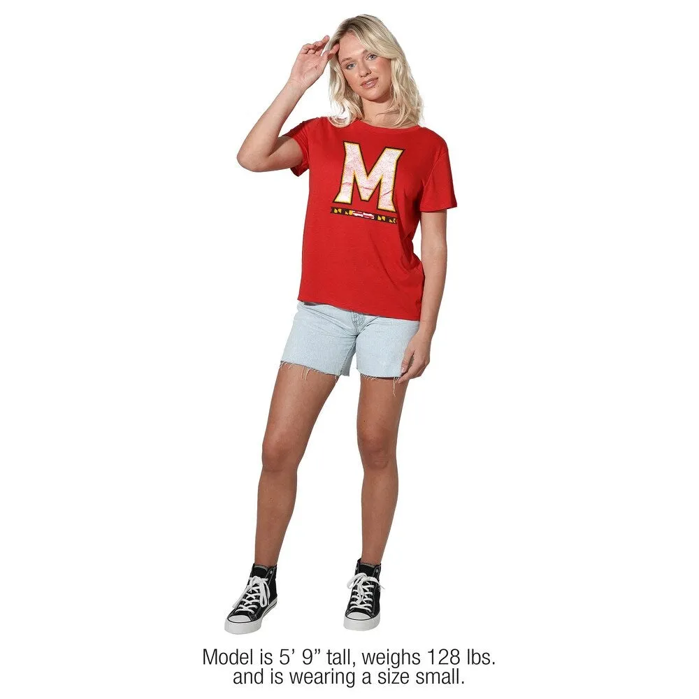 University of Maryland Distressed Primary Logo Women's Loose T Shirt sold by Zulily product image thumbnail 2