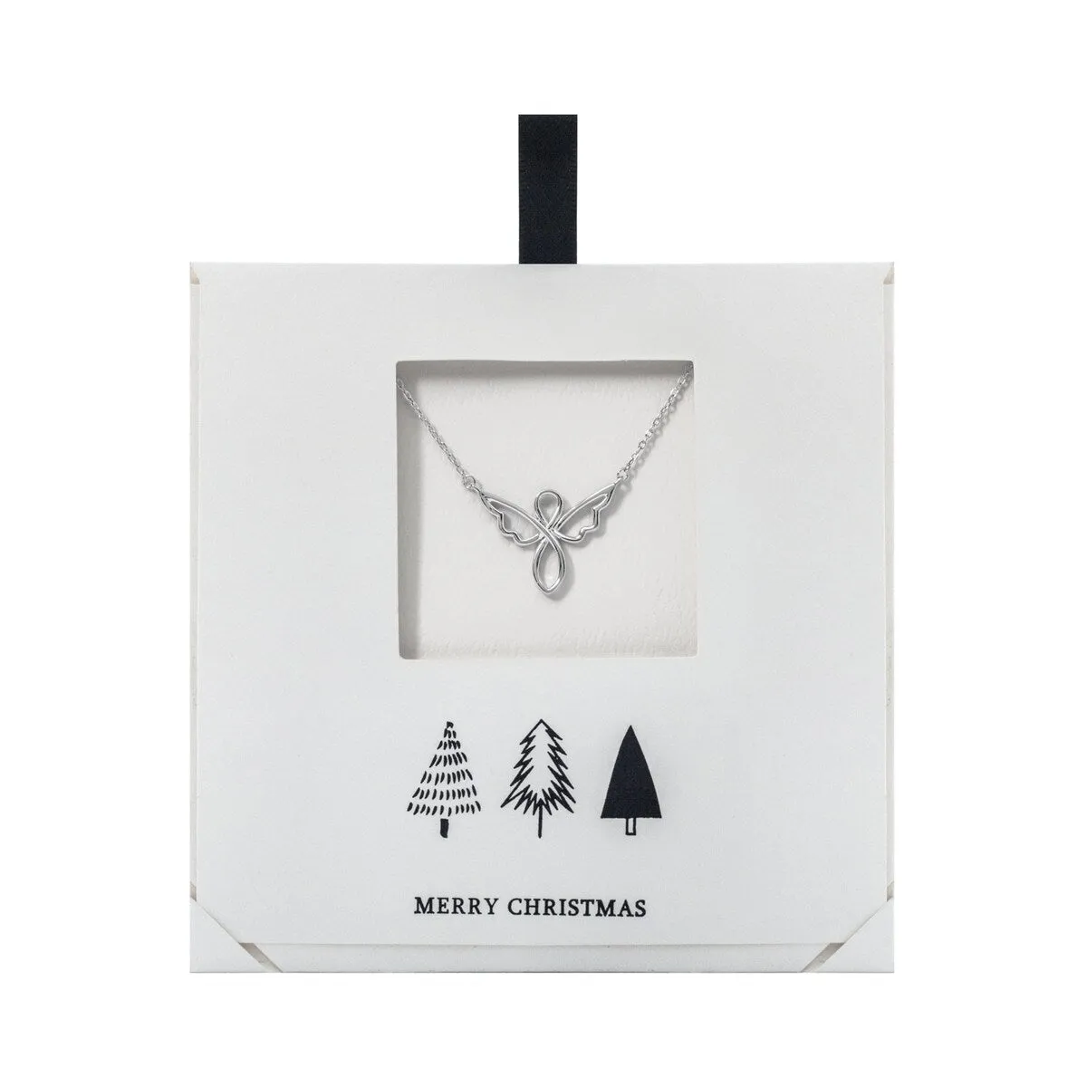 Sterling Silver Angel Pendant Necklace - White sold by Zulily