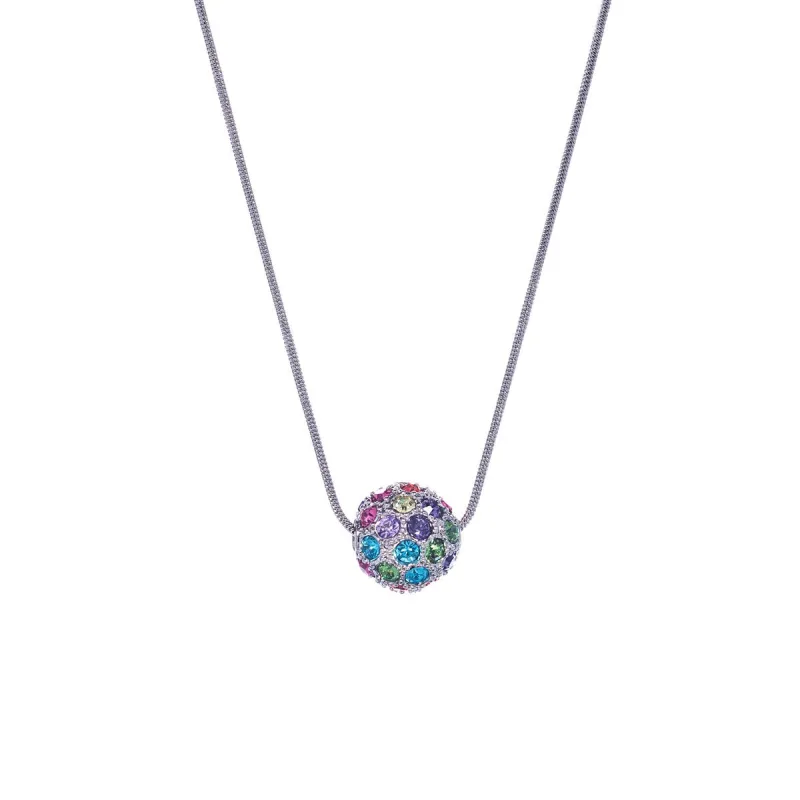 Rainbow Pavé-Set Pendant Necklace with Swarovski Crystals - White sold by Zulily