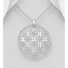Sterling Silver & Cubic Zirconia Round Pendant Necklace - White sold by Zulily