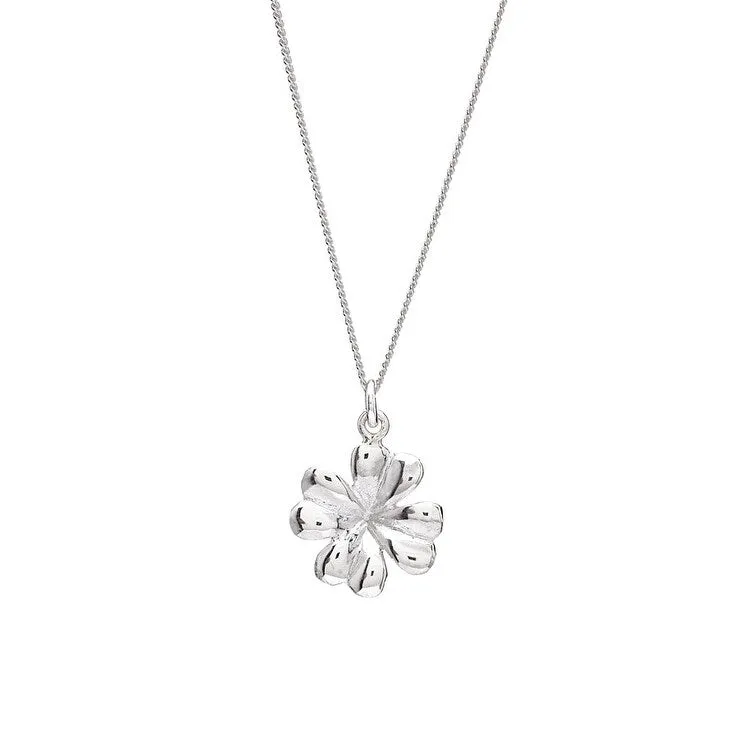 Sterling Silver Clover Leaf Pendant Necklace - White sold by Zulily