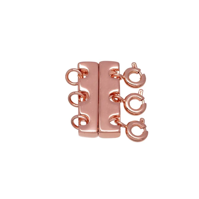 Rose Goldtone Triple Necklace Spacer Clasp - White sold by Zulily