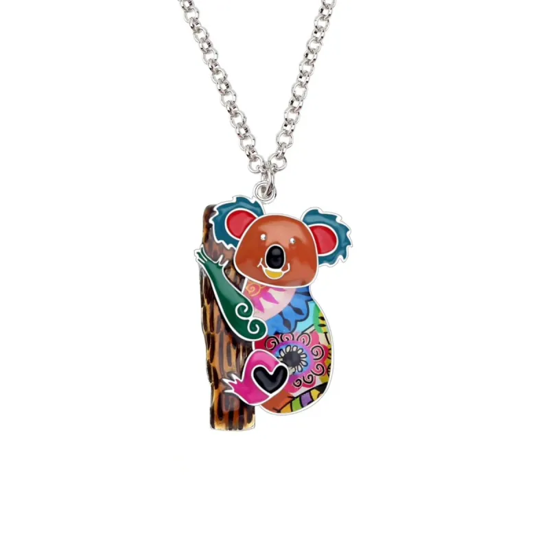 Multi Colored Koala On Branch Pendant Necklace - White sold by Zulily