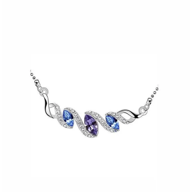 Tanzanite Blue Marquis Swarovski Crystal Necklace - White sold by Zulily