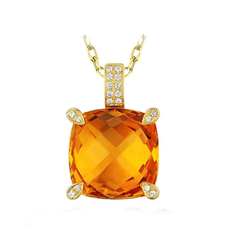 Goldtone Topaz Cubic Zirconia Pendant Necklace - White sold by Zulily