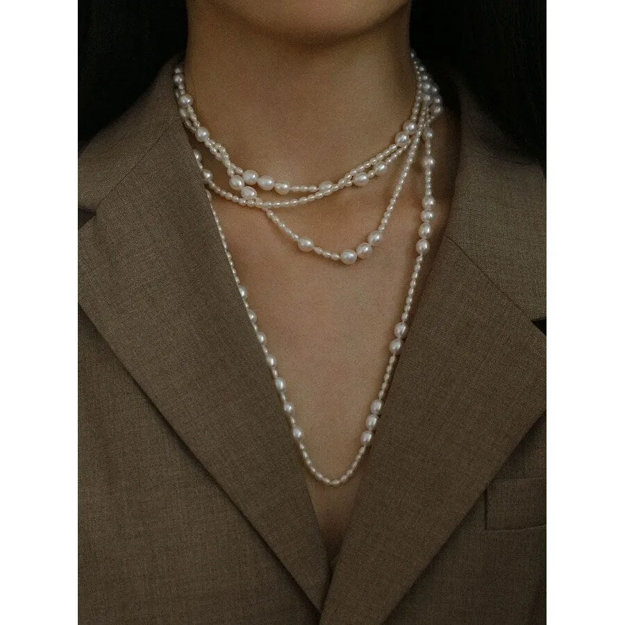 White Freshwater Pearl Long Necklace sold by Zulily