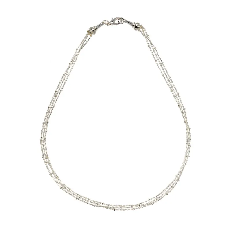Silvertone Multi-strand Necklace - White sold by Zulily