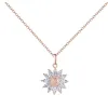 Rose Goldtone Clear Cubic Zirconia Flower Pendant Necklace - White sold by Zulily