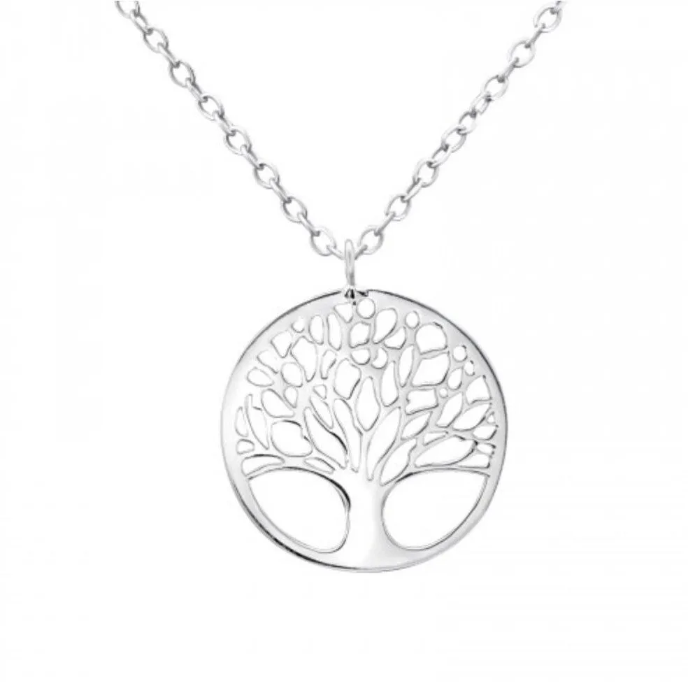 Sterling Silver Tree Of Life Pendant Necklace - Ag Sterling - White sold by Zulily
