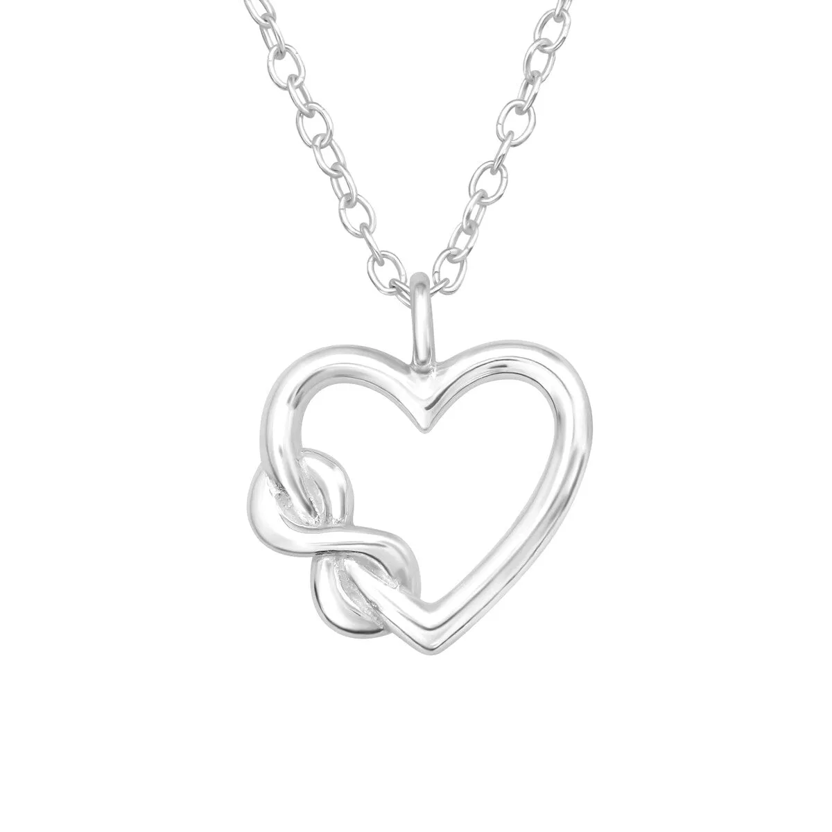 Sterling Silver Infinity Heart Pendant Necklace - White sold by Zulily