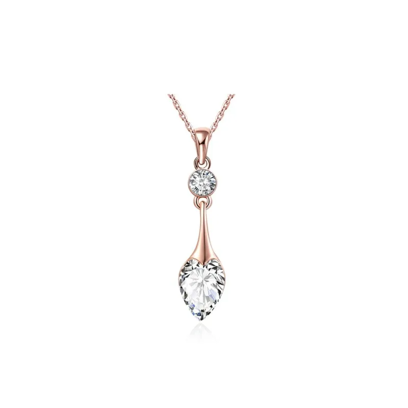 Rose Goldtone Clear Cubic Zirconia Elegant Drop Necklace - White sold by Zulily