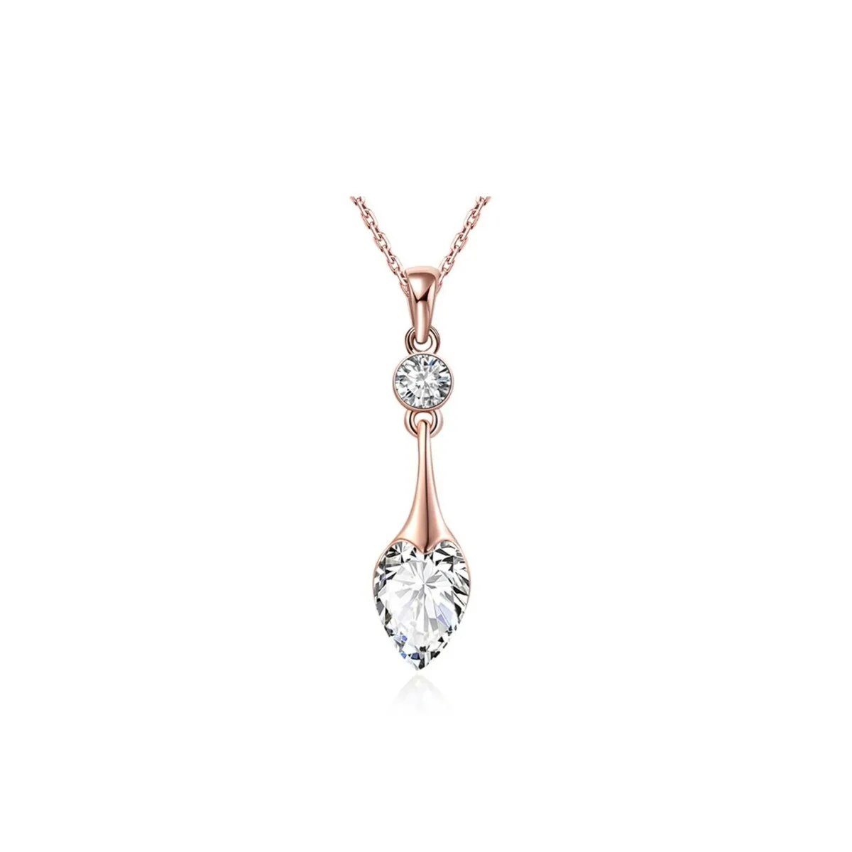 Rose Goldtone Clear Cubic Zirconia Elegant Drop Necklace - White sold by Zulily